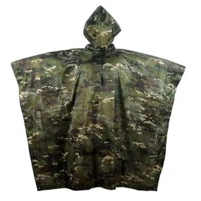 Camouflage Rain Poncho Hooded Waterproof Camo Raincoat with Blind Pattern for Hunting Hiking Camping Fishing
