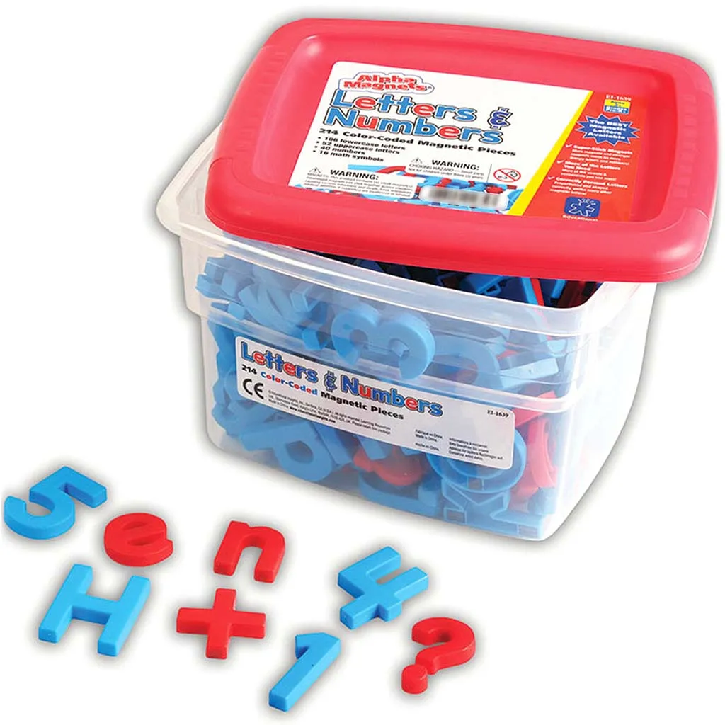 Colorcoded Alpha & Math Magnets 214Pcs