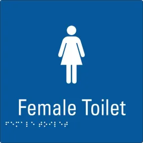 Female Toilet blue Braille Sign