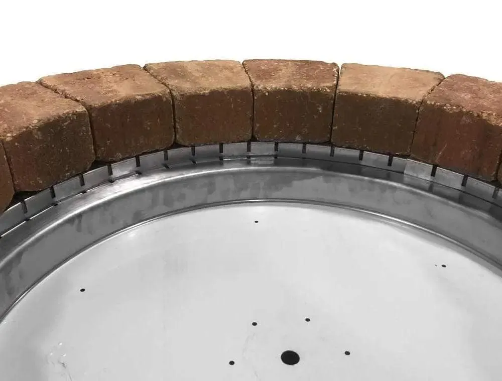 Firegear 26" Stainless Steel Round Disk Paver Ready Gas Fire Pit Kit FPB-26DTMSIN-PK