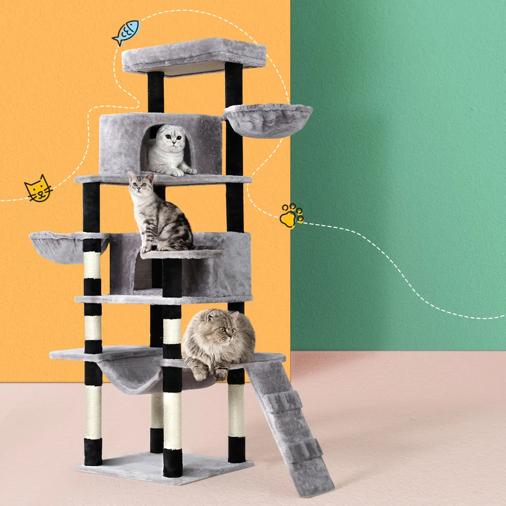 Multi-Level Cat Tree with Sisal Posts & Hammocks - i.Pet