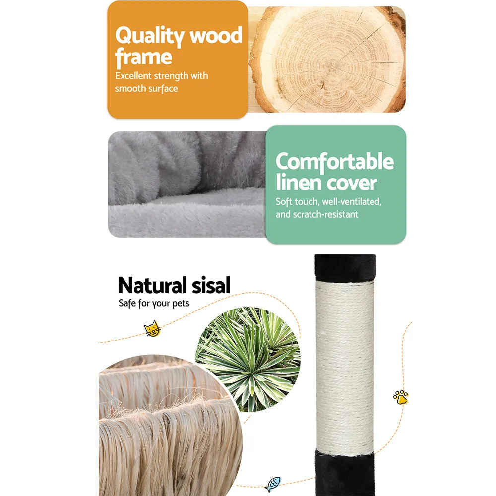 Multi-Level Cat Tree with Sisal Posts & Hammocks - i.Pet