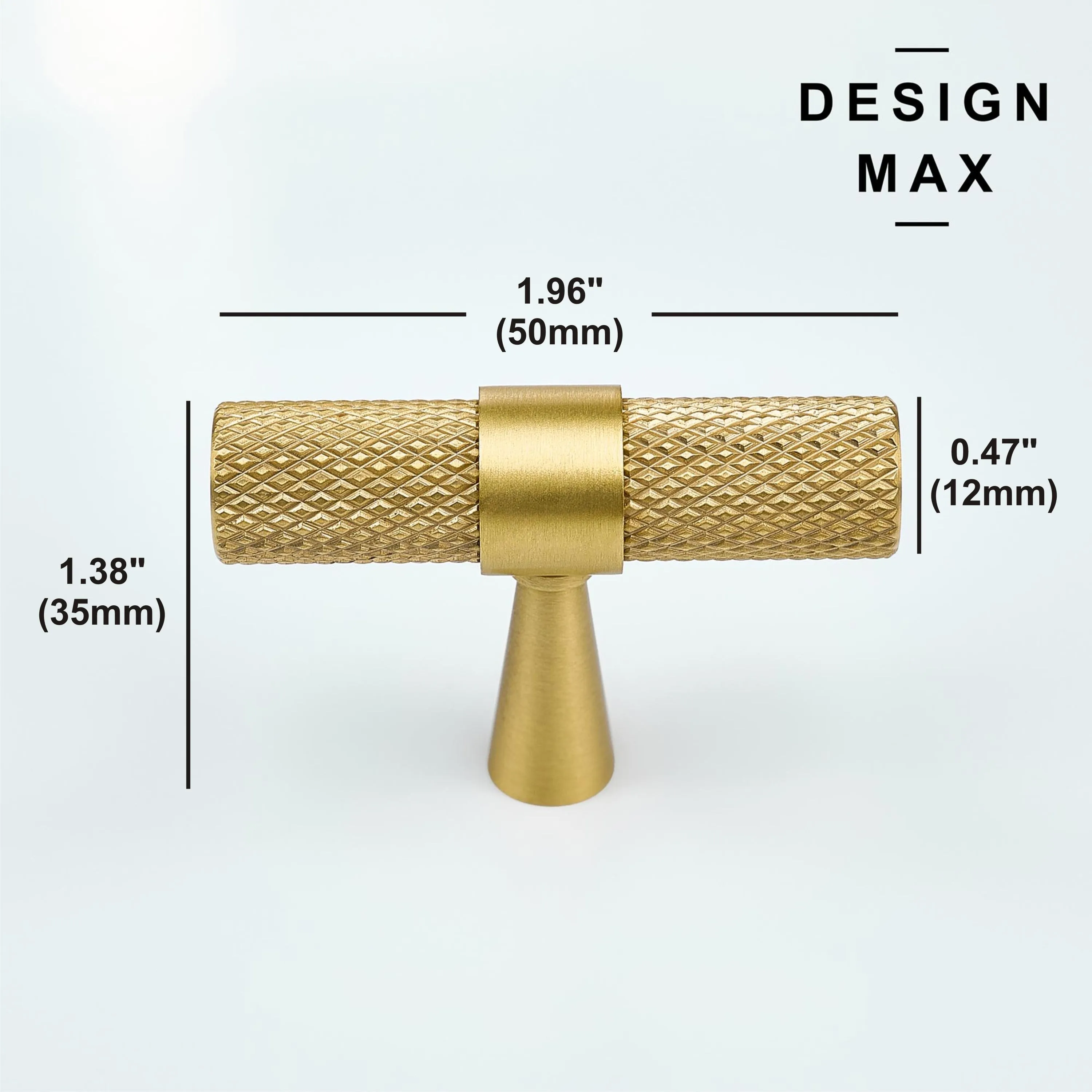 Niora Knurled Solid Brass Cabinet T Knob