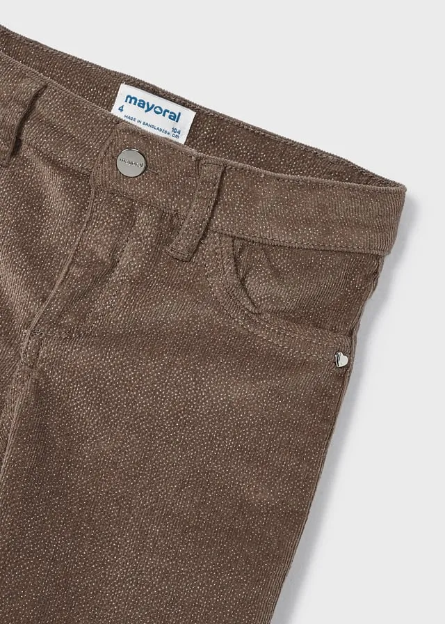 Shimmer Brown Cord Skinny Fit Pant