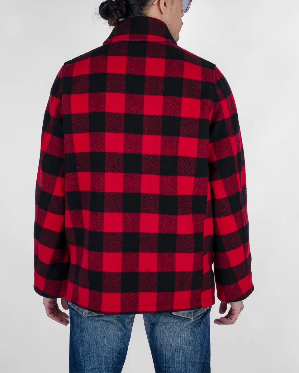 Wool Buffalo Check Hunting Jacket - Red